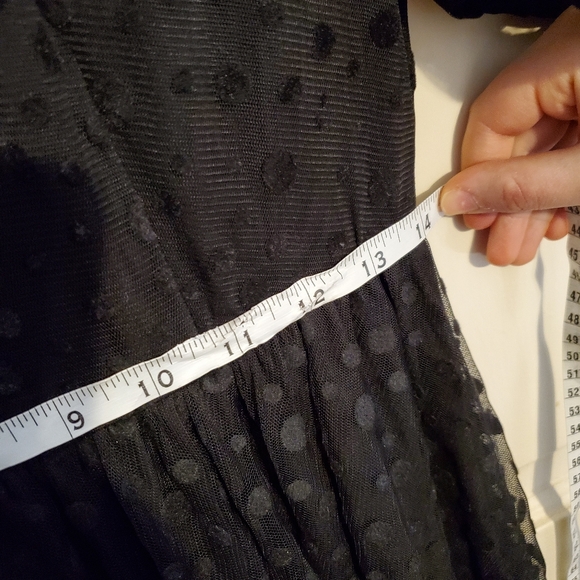 BATSHEVA black flocked tulle short sleeve dress, size 2 - Picture 7 of 13